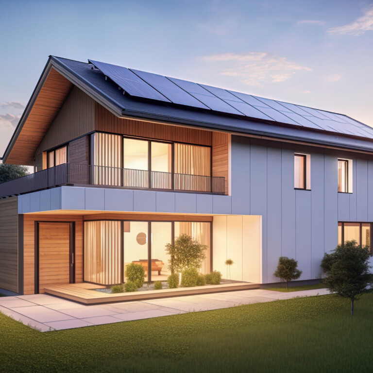 Combiner des panneaux photovoltaïques pour produire l'énergie qui alimente la pompe à chaleur air air dans votre maison.